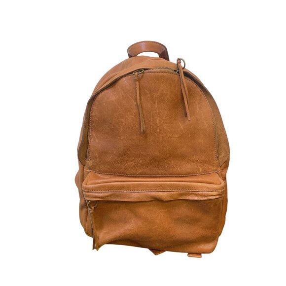 Madewell Brown Leather Backpack - Picture 1 of 6